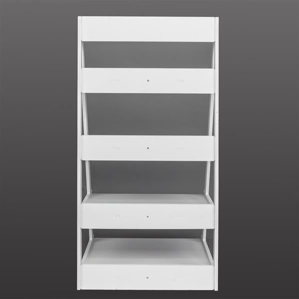 HAOYYE Wood Plastic 4-Tier Ladder-Style Shelf And Plant Stand, White Sturdy Space-Saving Organizer With Modern Design, Durable Storage Solution For Living Room, Bedroom, And Home Essentials, Stylish Display Shelf For Indoor Plants And Accessories