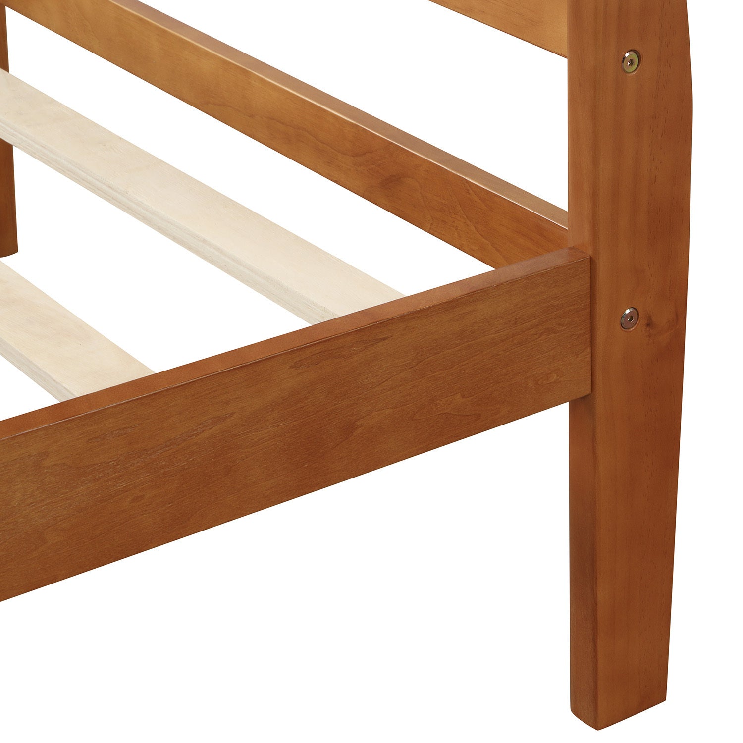 HAOYYE Wood Platform Bed Twin Bed Frame Mattress Foundation Sleigh Bed with Headboard/Footboard/Wood Slat Support Sturdy Space-Saving Heavy Duty Modern Design Easy Assembly Durable Stylish Home Furniture