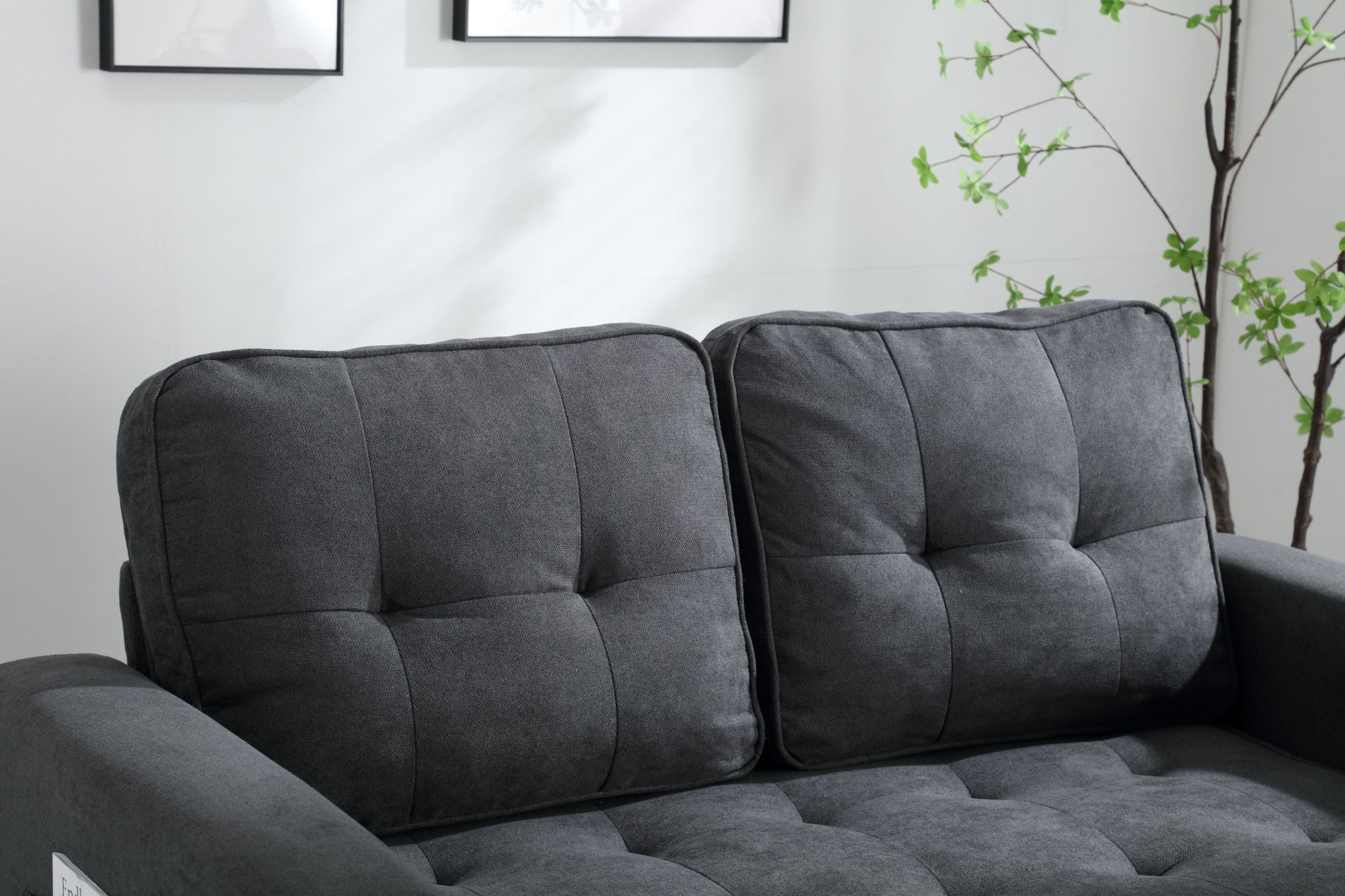 HAOYYE 3-Fold Convertible Futon Couch, Pull Out Sofa Bed, Space-Saving Loveseat Sleeper, Velvet Linen Fabric Upholstery, Heavy Duty Durable Sofa for Living Room, Modern Compact Design, Dark Gray, Light Gray, Beige
