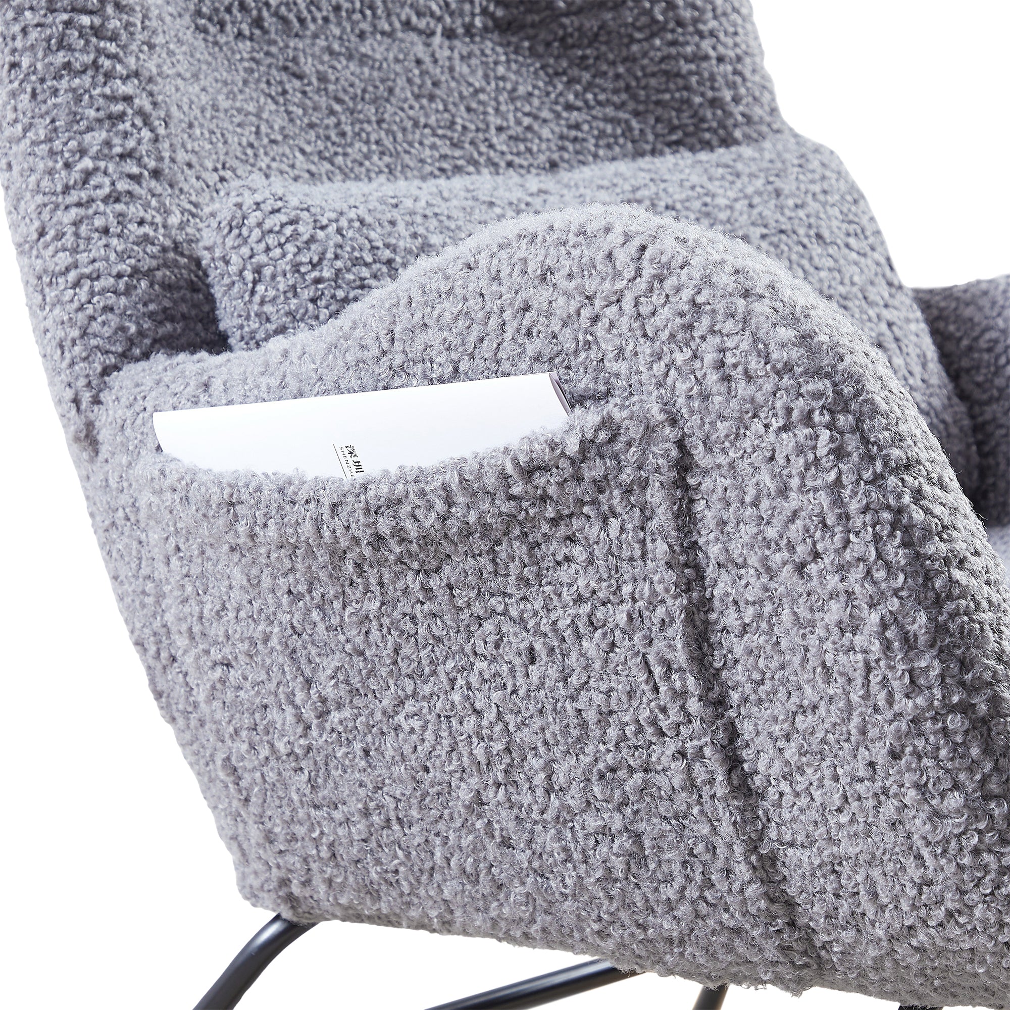 HAOYYE Rocking Chair Nursery, Modern Rocking Chair with High Backrest Sturdy Space-Saving Heavy Duty Modern Design Adults Dorm Room Easy Assembly Bedroom Furniture
