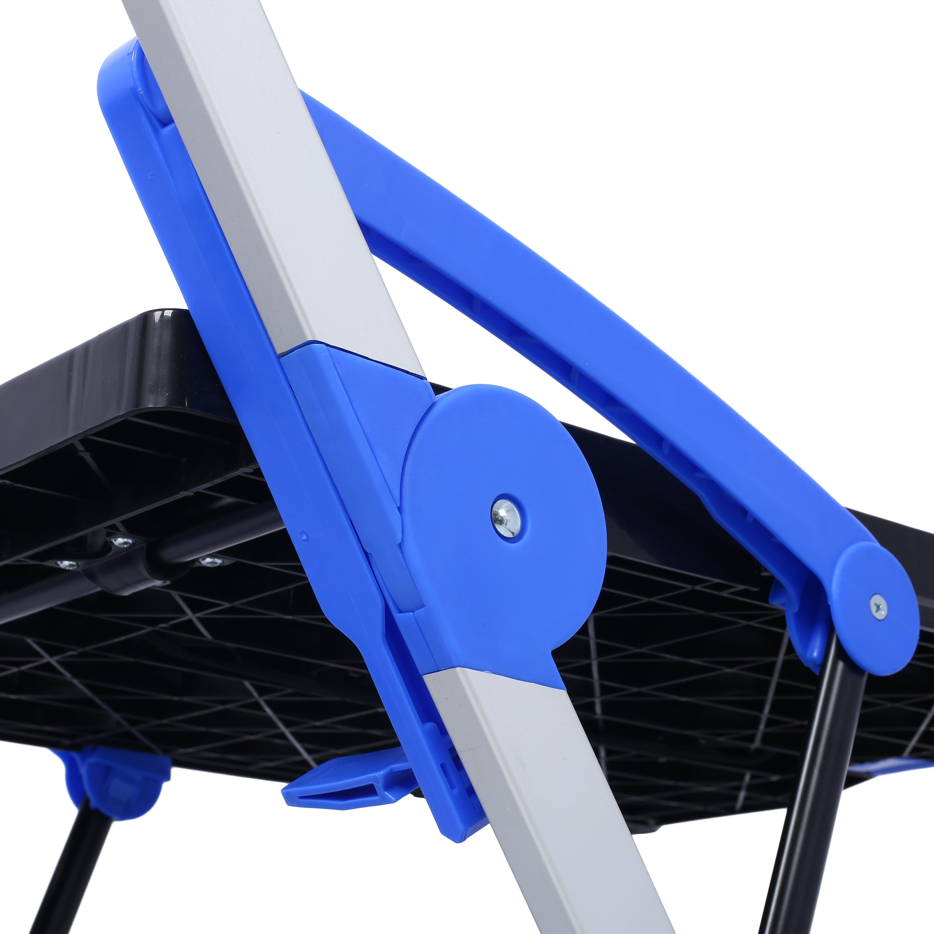 HAOYYE Collapsible Utility Cart Multi Use Foldable 2-Tier Shopping Cart with Rolling Wheels and Storage Baskets Lightweight Portable Design for Grocery Office Travel Home Blue