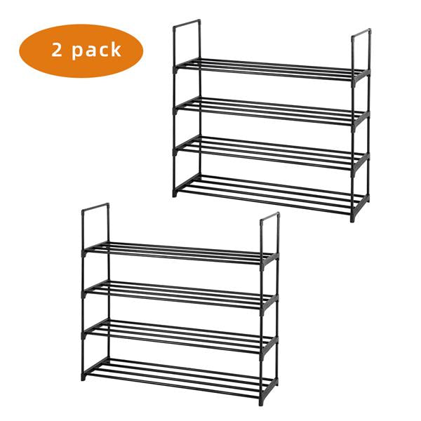 HAOYYE 2-Pack 4-Tier Shoe Rack Shelf, Gray Color, Durable and Space-Saving Storage Organizer, Modern Design, Versatile Use for Bedroom, Entryway, Hallway, and Closet, Premium Quality