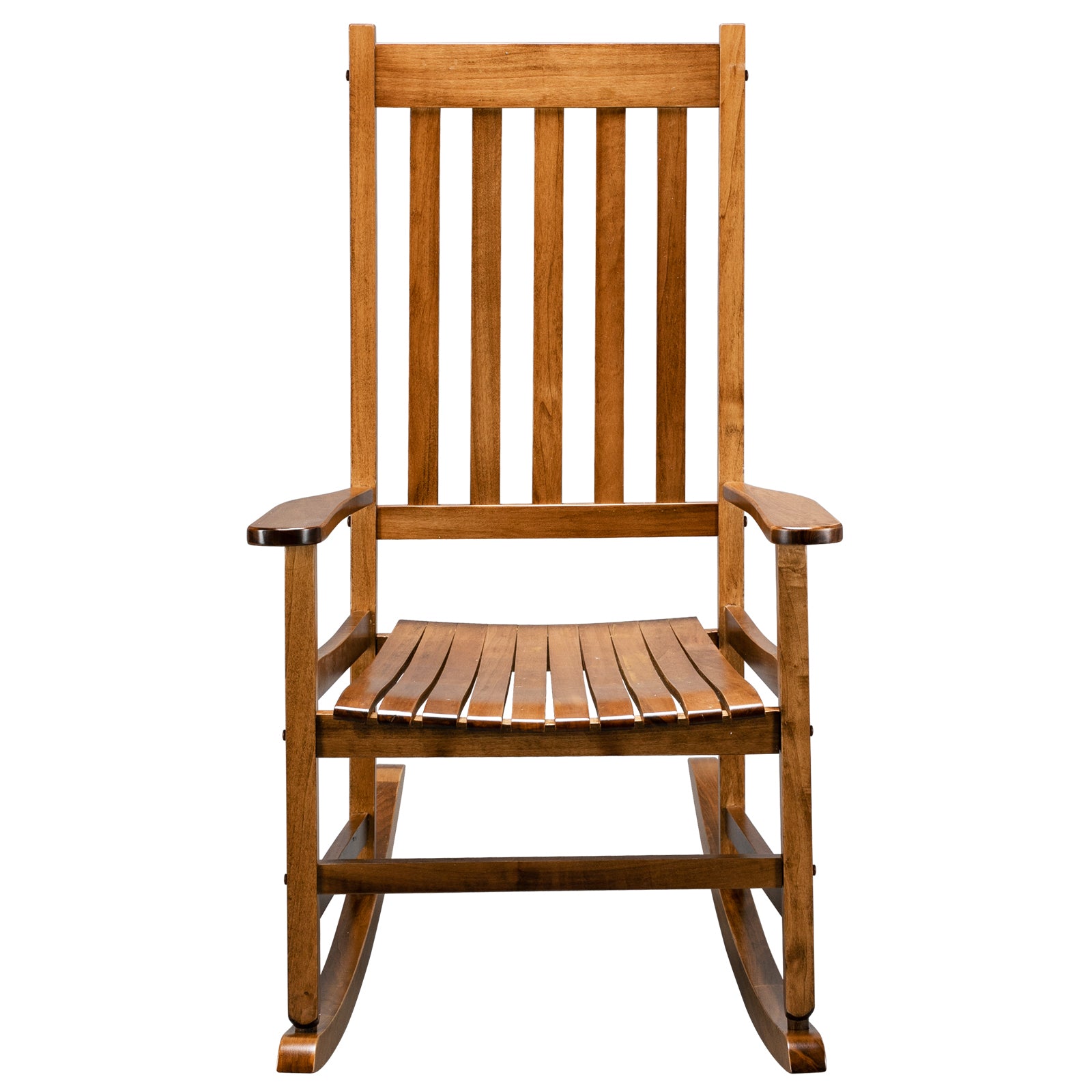 HAOYYE Square Wooden Rocking Chair with Wavy Backboard, Sturdy and Elegant Rocker for Patio, Porch, Garden, or Balcony, Comfortable and Durable Design for Relaxation and Outdoor Enjoyment