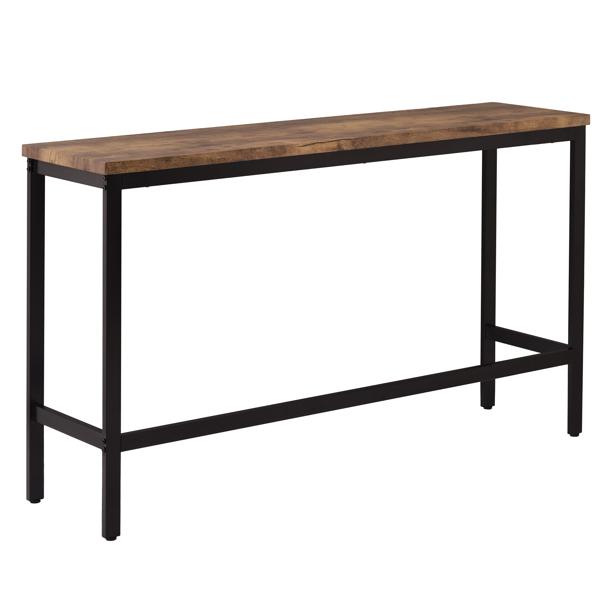 HAOYYE Counter Height Extra Long Dining Table Set with 3 Stools Pub Kitchen Set Side Table with Footrest,Brown Sturdy Space-Saving Heavy Duty Modern Design Adults Dorm Room Easy Assembly