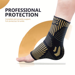 HAOYYE Copper Ankle Brace Compression Sleeve for Injury Recovery and Joint Pain Relief, Plantar Fasciitis Foot Support Socks for Swelling, Sprains, Arch Support, Tendonitis, Sports, and Daily Wear