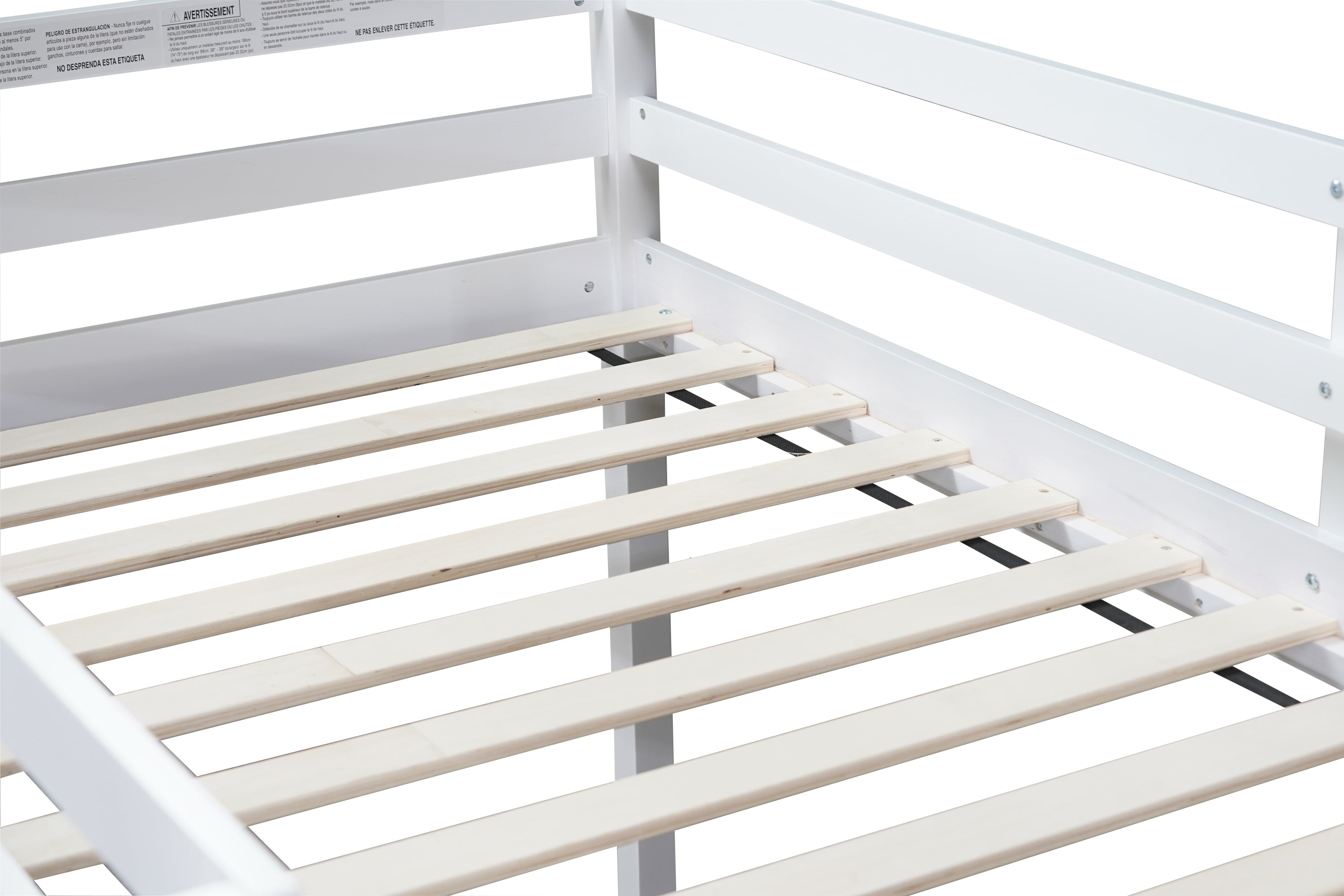 HAOYYE Solid Wooden, Rubber Wooden Twin Loft Bed with Ladder, Bed Platform of Strengthened Slats , White Sturdy Space-Saving Heavy Duty Modern Design Adults Dorm Room Easy Assembly Bedroom Furniture