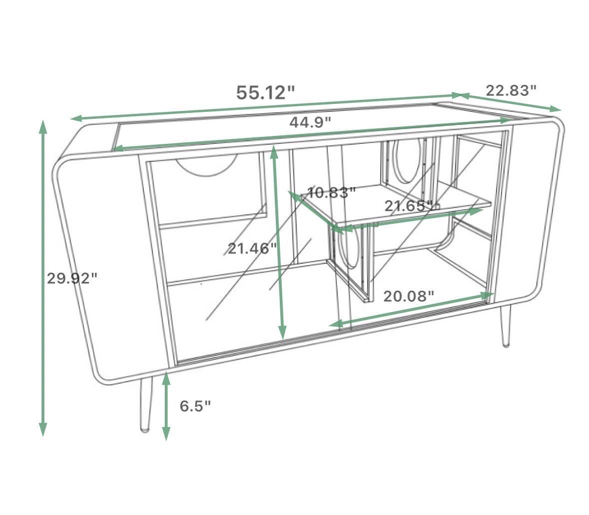 HAOYYE 55.12" Spacious Cat House with Tempered Glass, for Living Room, Hallway, Study and Other Spaces (White) Sturdy Space-Saving Heavy Duty Modern Design Adults Dorm Room Easy Assembly