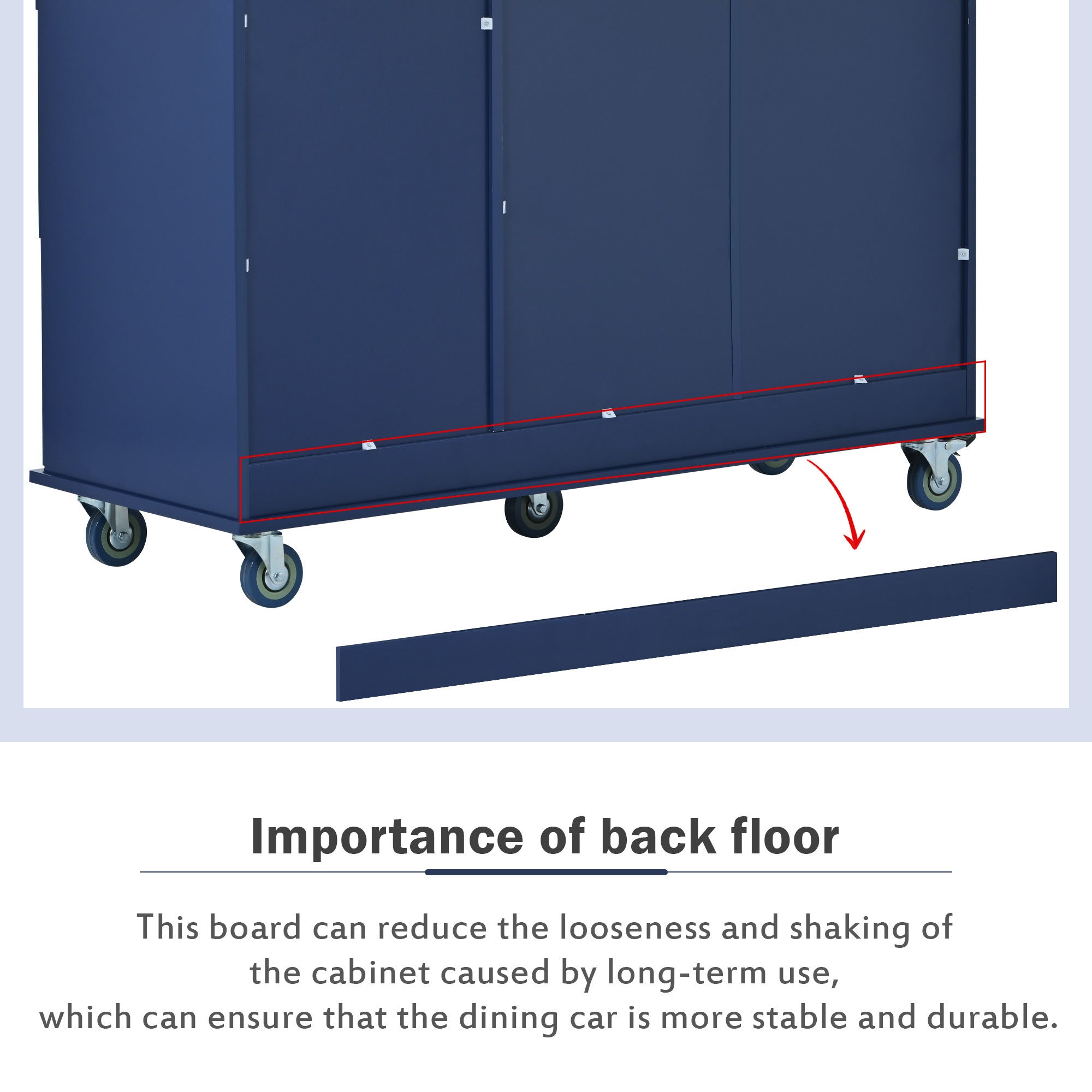 HAOYYE Rolling Mobile Kitchen Island with Drop Leaf - Solid Wood Top, Locking Wheels & Storage Cabinet 52.7 Inch Width(Dark blue) Sturdy Space-Saving Heavy Duty Modern Design Adults Dorm Room