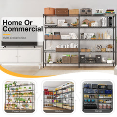 HAOYYE Adjustable 5-Tier Heavy Duty Wire Shelving Unit with NSF Certification, 1500 LBS Capacity Metal Storage Rack for Garage, Kitchen, Pantry, Warehouse, Commercial Use, Versatile and Durable Storage Solution