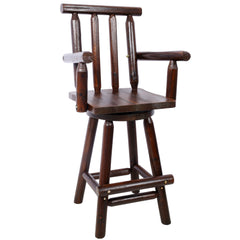 HAOYYE Rustic Bar Stool - Fir Wood Construction, Chair with Footrest,Wide Armrest, Rustic Kitchen Stool, Tall Bistro Chair for Dining Room, Restaurant, Pub, 4-Foot,brown color Sturdy Space-Saving Heavy Duty
