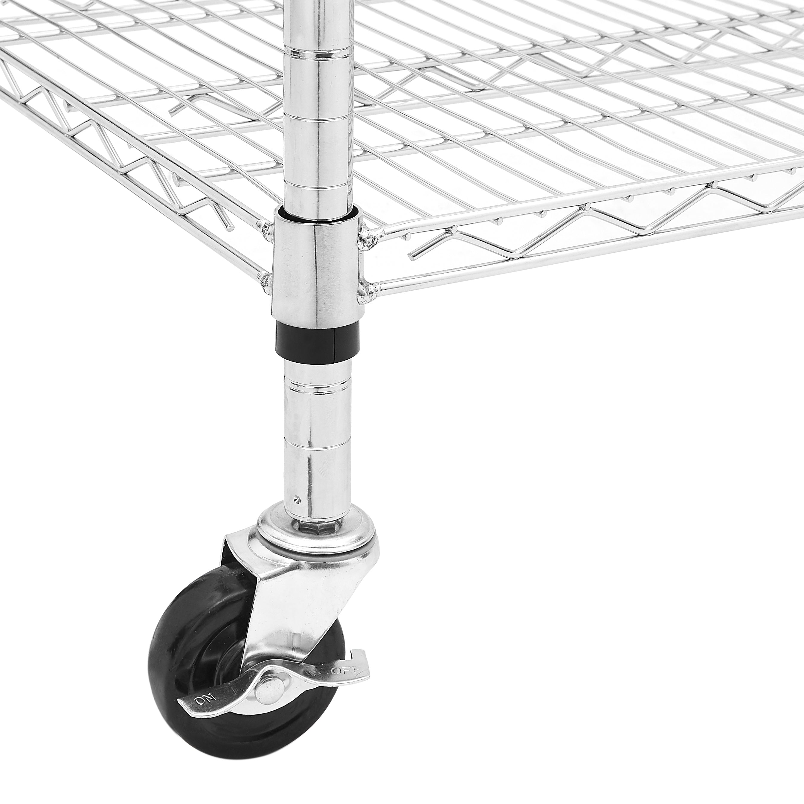 HAOYYE 5-Layer Heavy Duty Adjustable Shelving Unit with Wheels and Adjustable Feet, Sturdy Metal Storage Rack for Warehouse, Supermarket, Kitchen and Commercial Use, Each Shelf Supports 300 Lbs, Space-Saving Industrial Design, Easy Assembly