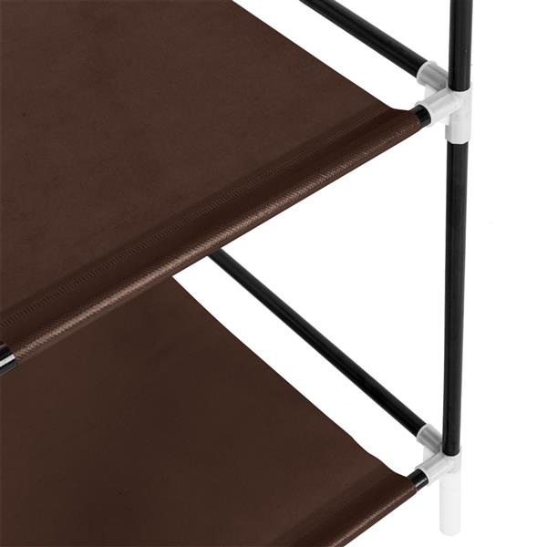 HAOYYE 69-Inch Portable Double-Rod Closet Organizer, Durable Dark Brown Fabric Wardrobe, Space-Saving Storage Solution for Clothes and Accessories, Stylish and Modern Design, Sturdy Non-Woven Fabric Construction