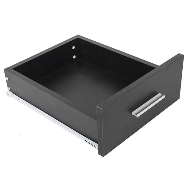 HAOYYE High-Quality Integrated Melamine Board Computer Desk with Drawer, Modern Black Office Desk for Home Workstation, Sturdy and Durable Writing Table with Storage for Study and Living Room