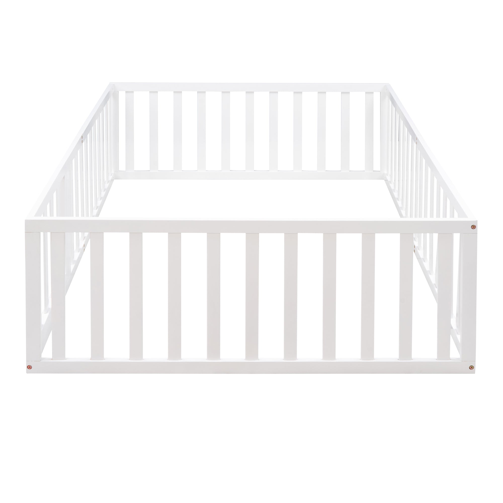 HAOYYE Full Size Wood Daybed Frame with Fence, White(OLD SKU:WF289662AAK) Sturdy Space-Saving Heavy Duty Modern Design Adults Dorm Room Easy Assembly Bedroom Furniture