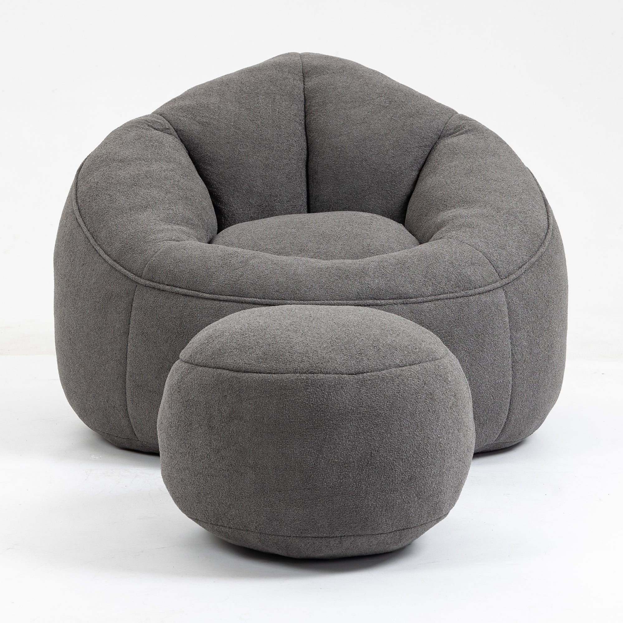 HAOYYE Bedding Bean Bag Sofa Chair with High-Pressure Foam Durable Comfortable Compressed Bean Bag Includes Footrest Sturdy Space-Saving Heavy Duty Modern Design for Adults
