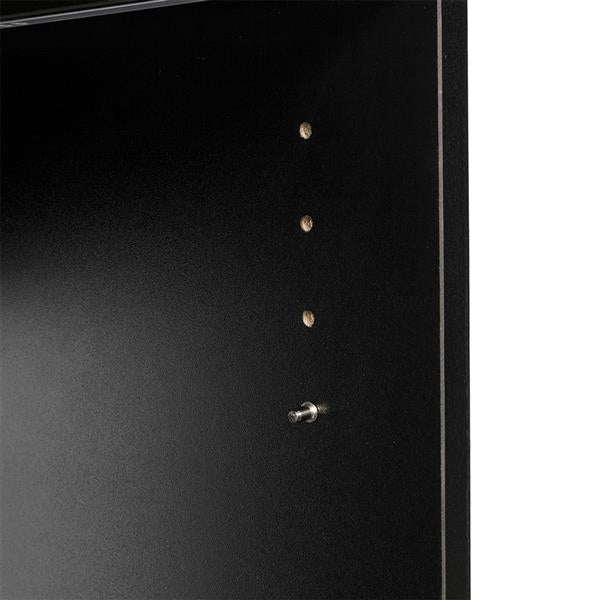 HAOYYE High-Quality Integrated Melamine Board Computer Desk with Drawer, Modern Black Office Desk for Home Workstation, Sturdy and Durable Writing Table with Storage for Study and Living Room