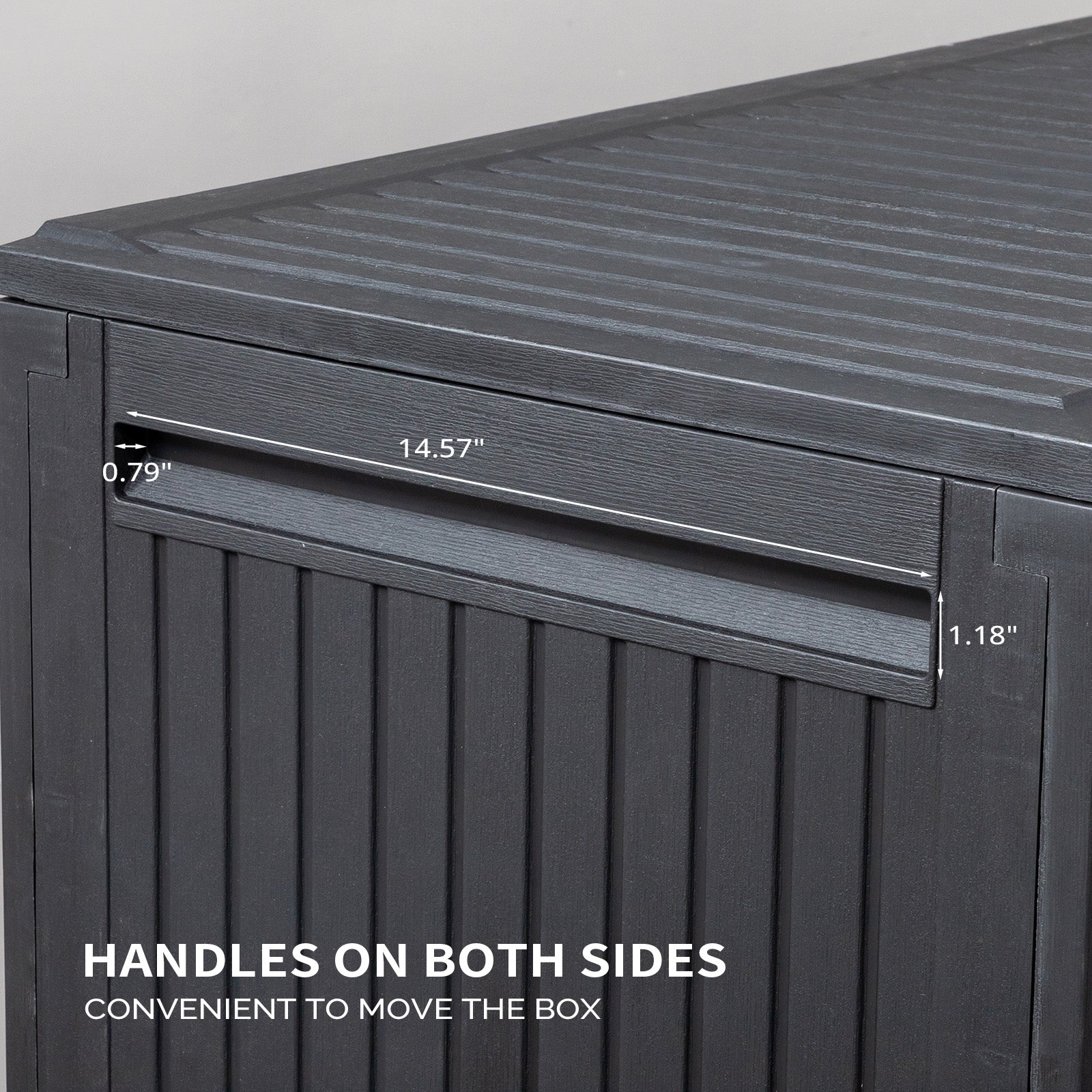 HAOYYE Black Outdoor Storage Deck Box Plastic Chest with Lockable Lid and Wheels Waterproof UV Resistant 90Gal Capacity for Garden Tools Patio Cushions BBQ Gear Garage Organization
