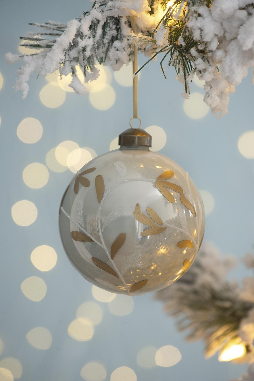 HAOYYE D3.9" Christmas Ball Ornaments, Glass Decorative Hanging Ball Christmas Tree Ornaments for Holiday Party Decorations, Set of 6 Sturdy Space-Saving Heavy Duty Modern Design Adults Dorm Room