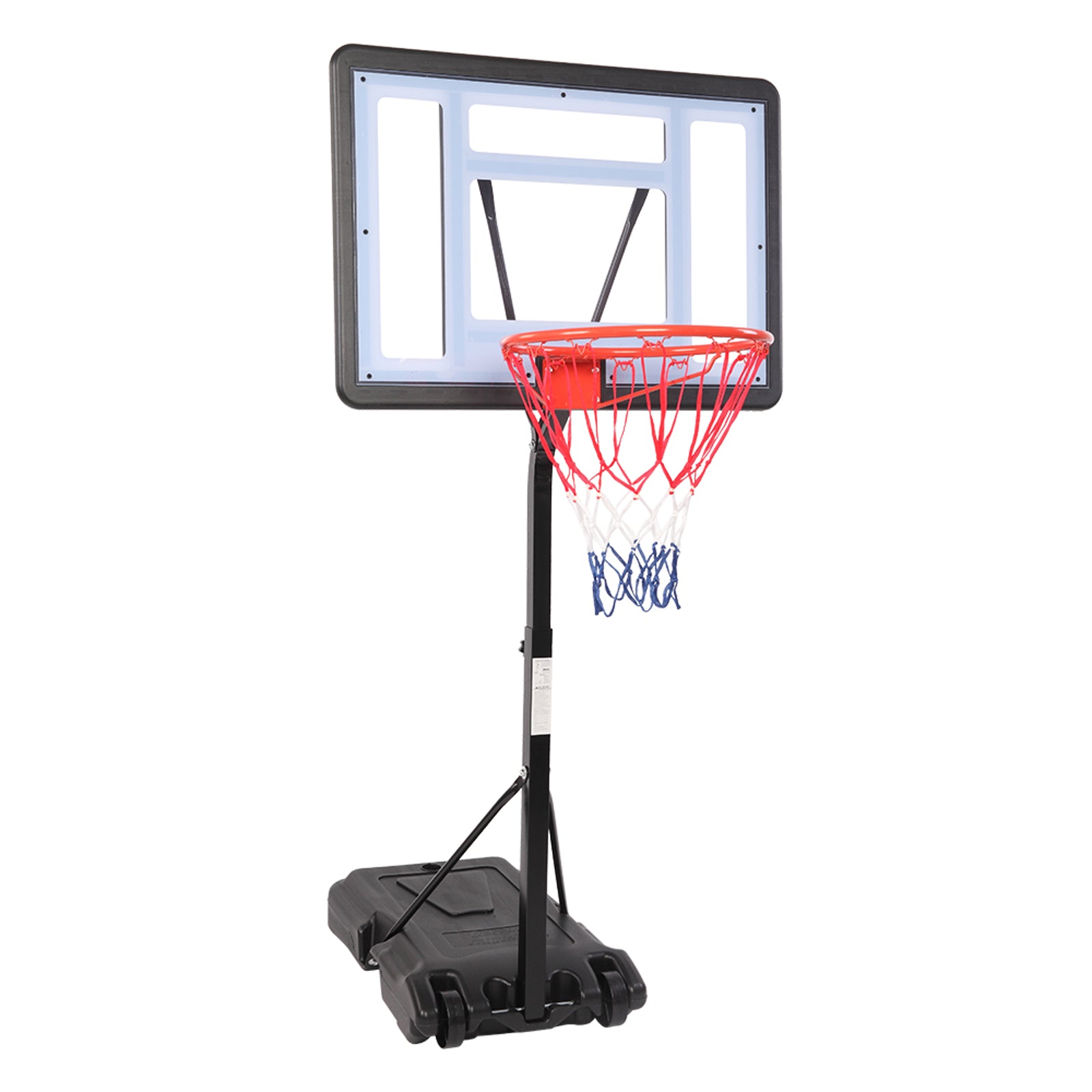 Haoyye Portable Basketball Stand with Adjustable Height, PVC Backboard, Adjustable Hoop for Outdoor Play, Durable Steel Frame, Easy to Assemble and Move, Perfect for Backyard or Outdoor Sports Activities