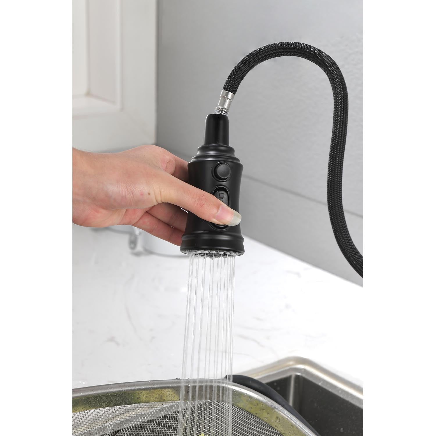 HAOYYE Single Handle High Arc Pull Out Kitchen Faucet,Single Level Stainless Steel Kitchen Sink Faucets with Pull Down Sprayer Sturdy Space-Saving Heavy Duty Modern Design Adults Dorm Room Easy Assembly