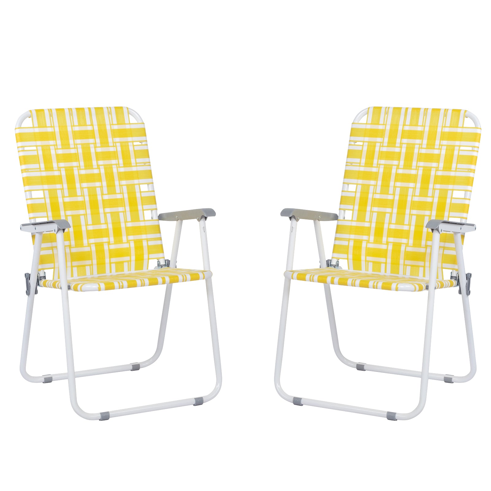HAOYYE 2pcs Folding Beach Chairs, Steel Tube PP Webbing, Lightweight and Comfortable Chairs for Outdoor Relaxation, Ideal for Beach, Picnic, Camping, and Outdoor Activities