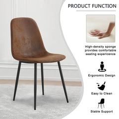 HAOYYEModern Mid-Century Style Restaurant Side Chairs with Cushioned Seats and Black Metal Legs, Comfortable for Kitchen, Dining Room, Lounge, and Farmhouse Use, Sturdy, Space-Saving, and Durable Design