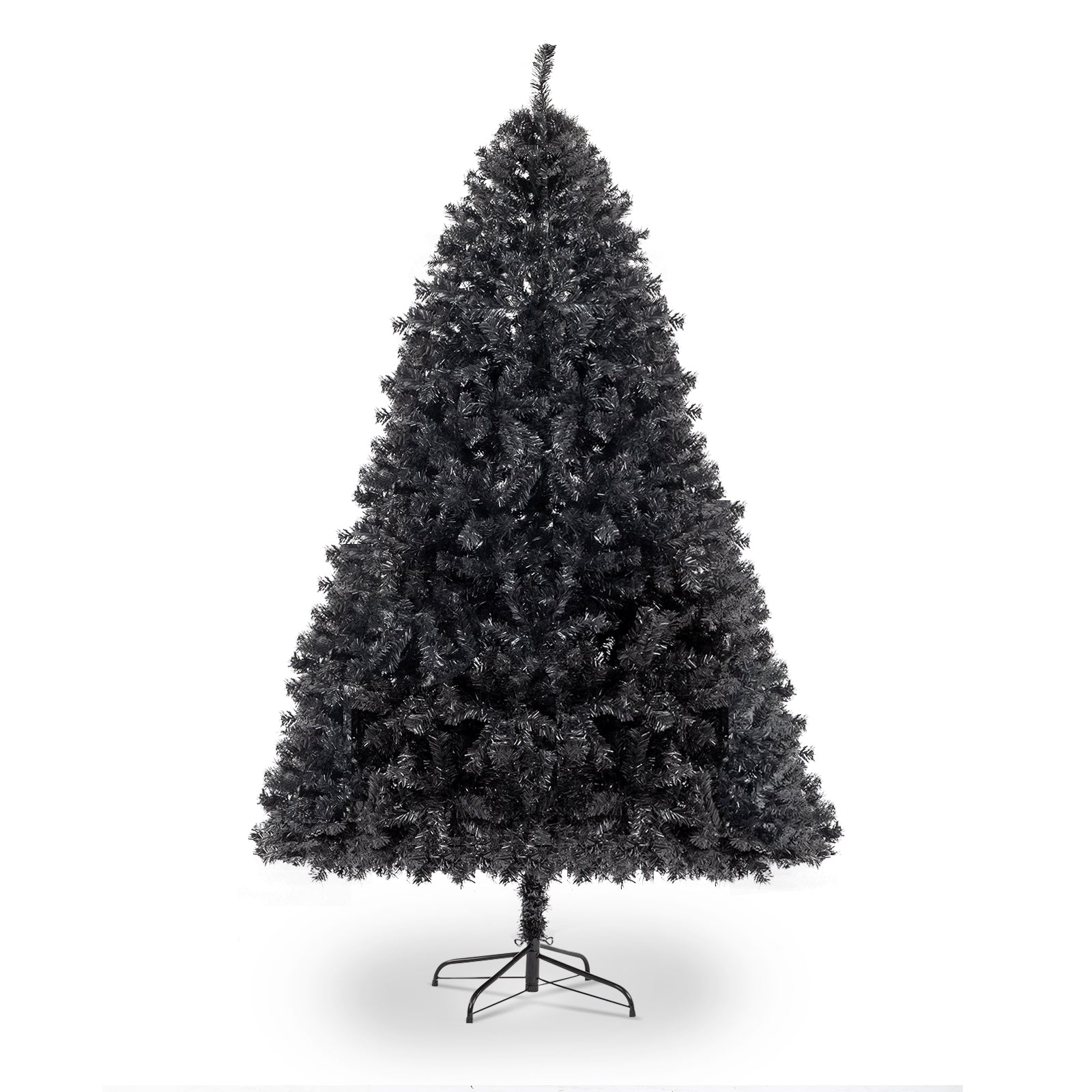 HAOYYE Black Christmas Tree Artificial PVC Holiday Decoration Tree with 1050 Realistic Branch Tips Stable Metal Base Easy Assembly Flame-Resistant for Home Office Indoor Winter Holiday Display