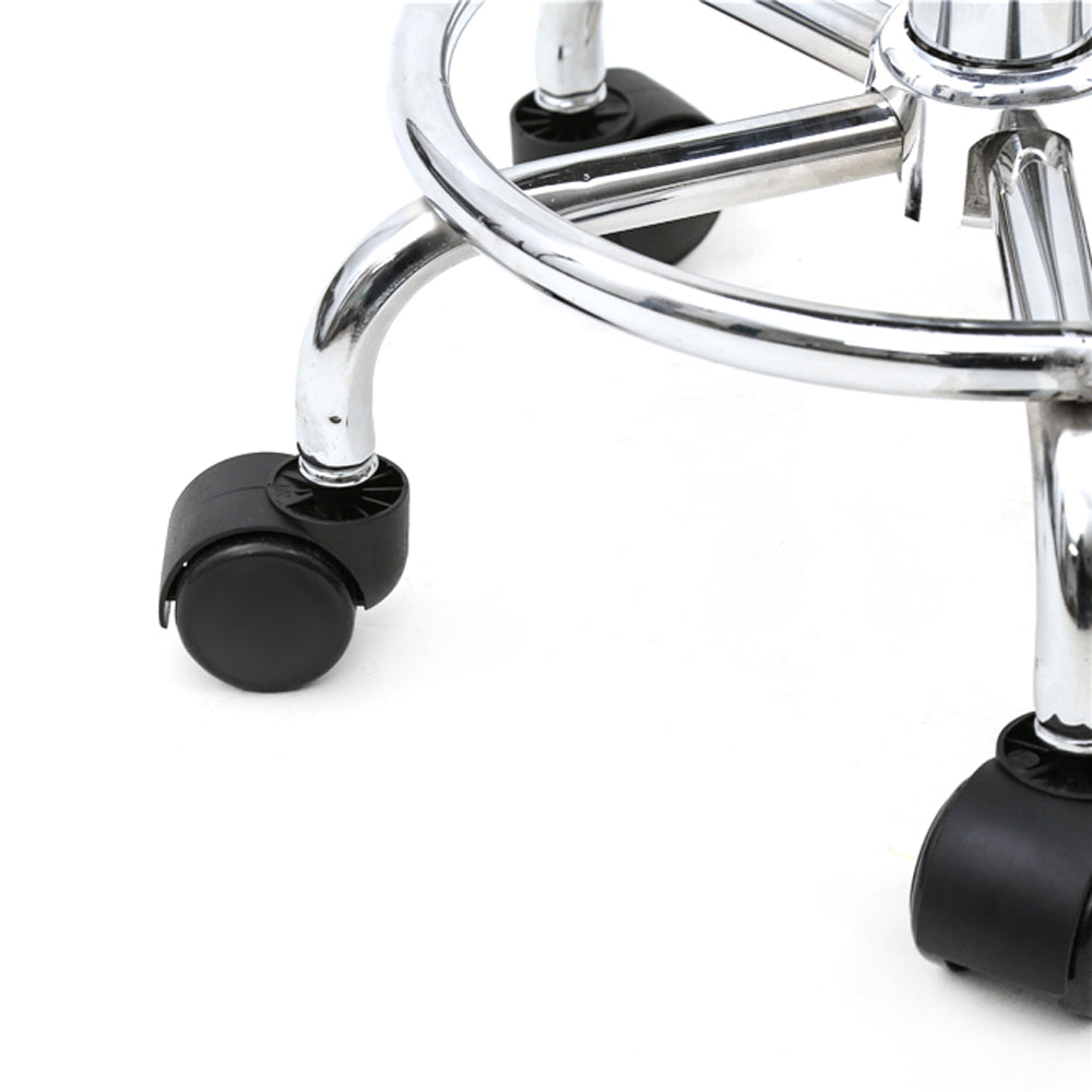 HAOYYE Black Adjustable Salon Stool with Backrest Round Seat Design 360° Swivel PU Leather Comfortable Rolling Chair for Home Office Studio Beauty Spa Lightweight Anti-Skid Durable Construction