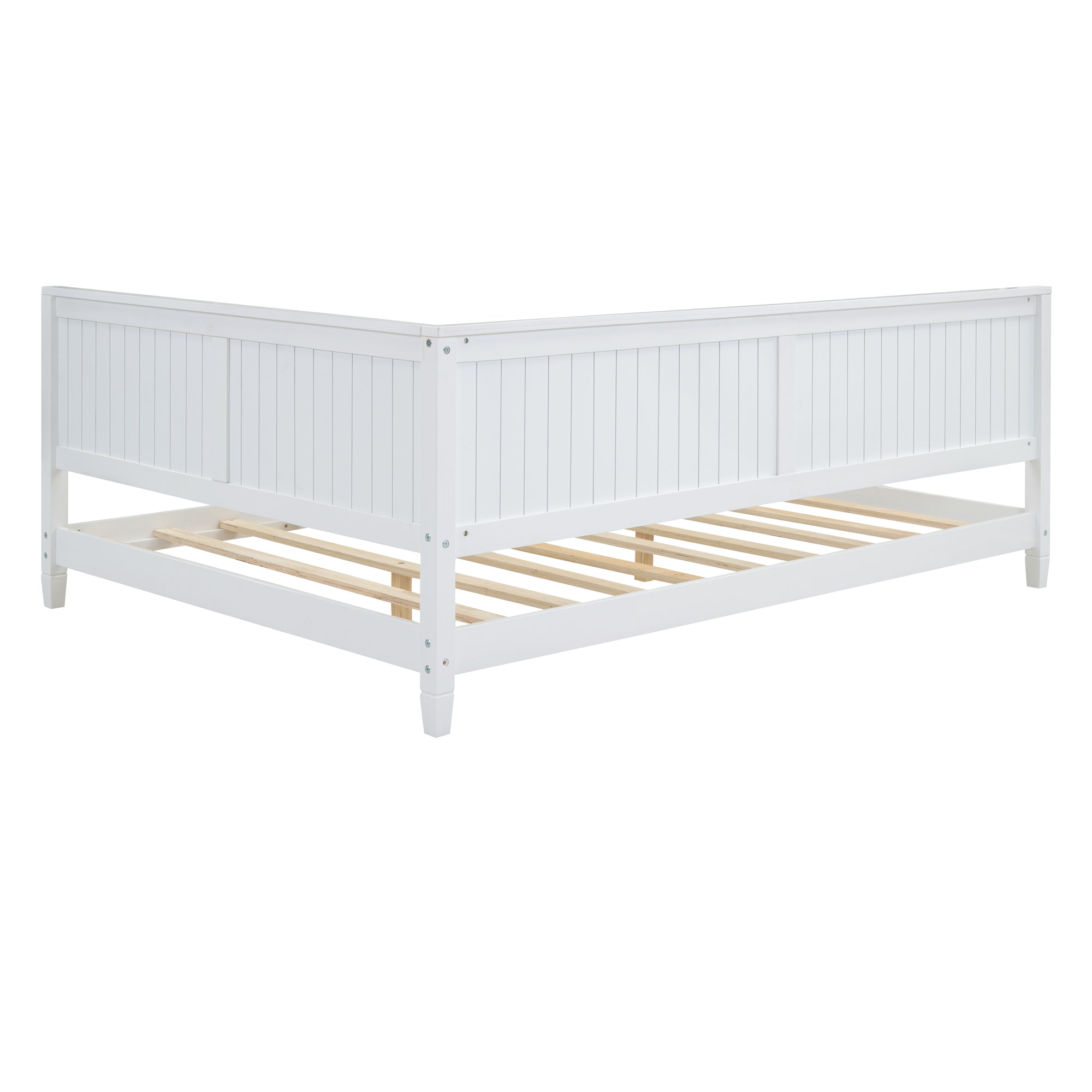 HAOYYE Full Size Wood Daybed/Sofa Bed, White Sturdy Space-Saving Heavy Duty Modern Design Adults Dorm Room Easy Assembly Bedroom Furniture