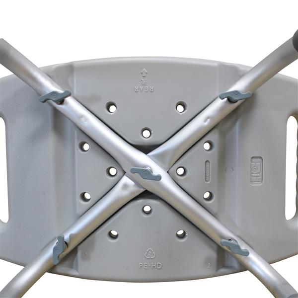 HAOYYE 1.35MM Gray Bath Chair with Simple Design Comfortable Water-Resistant Shower Seat Lightweight Non-Slip Bathroom Stool with Backrest for Home Spa and Elderly Support Easy to Clean and Assemble