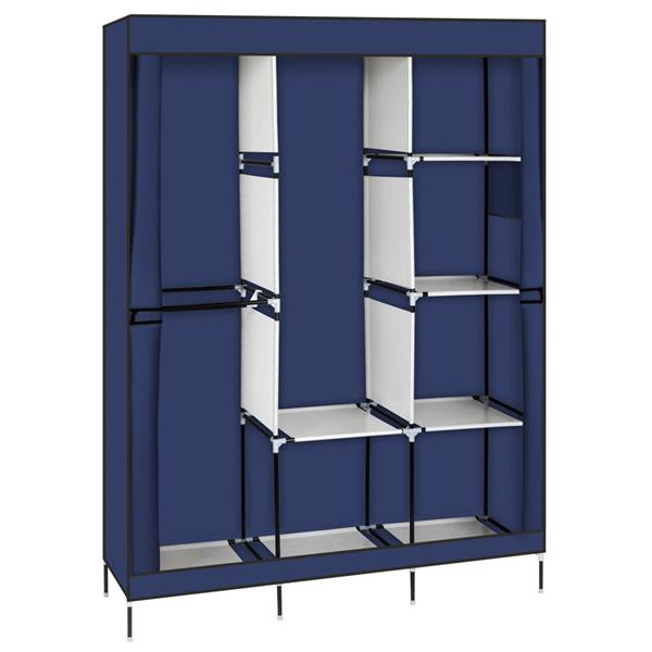 HAOYYE 71" Portable Closet Wardrobe Clothes Rack Storage Organizer with Shelves, Durable Blue Space-Saving Organizer for Small Rooms, Walk-in Closets, and Bedrooms, Modern Design for Versatile Home Storage Needs