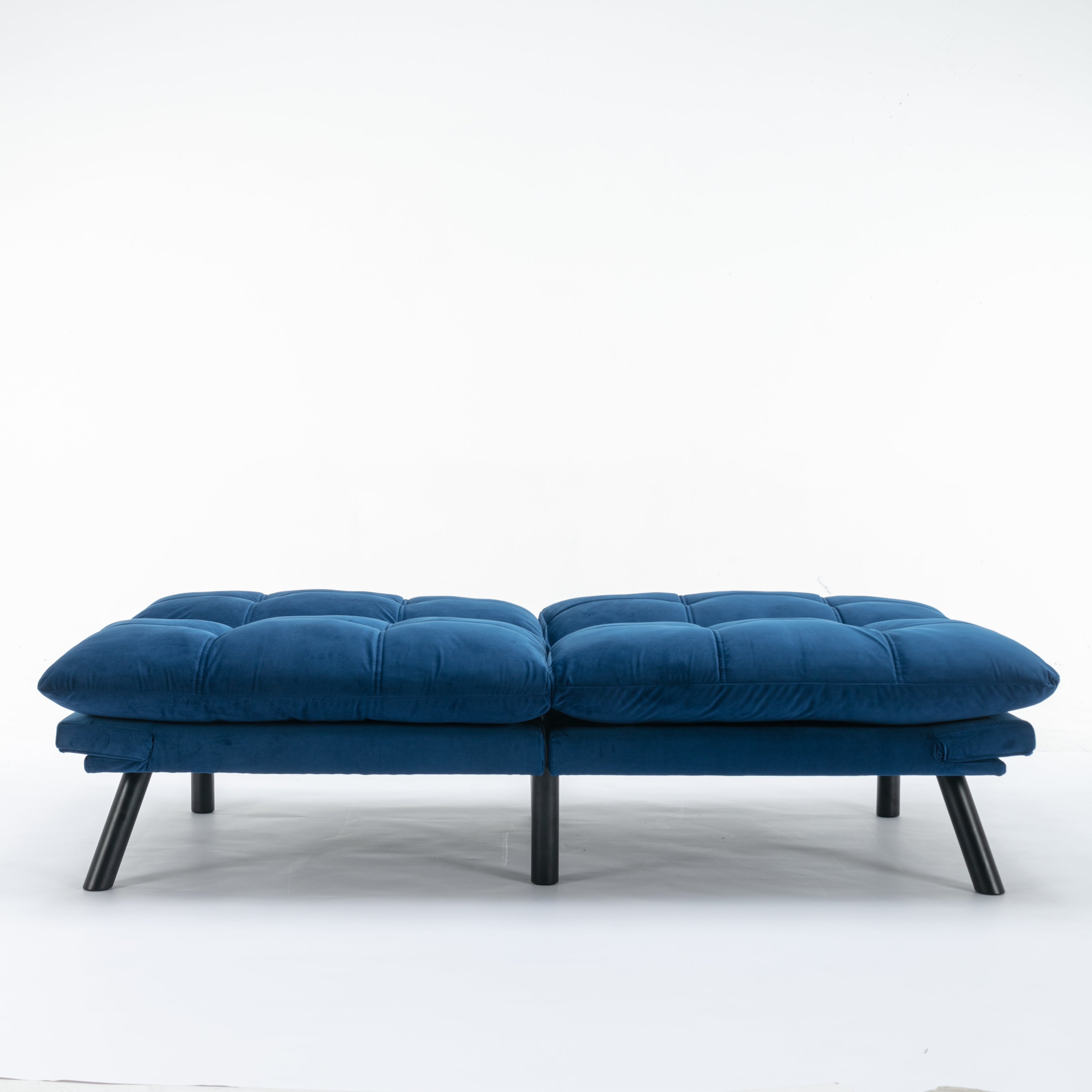 HAOYYE Navy Blue Convertible Folding Modern Sofa Bed Sturdy Space-Saving Heavy Duty Modern Design for Adults Dorm Room Easy Assembly Bedroom Furniture