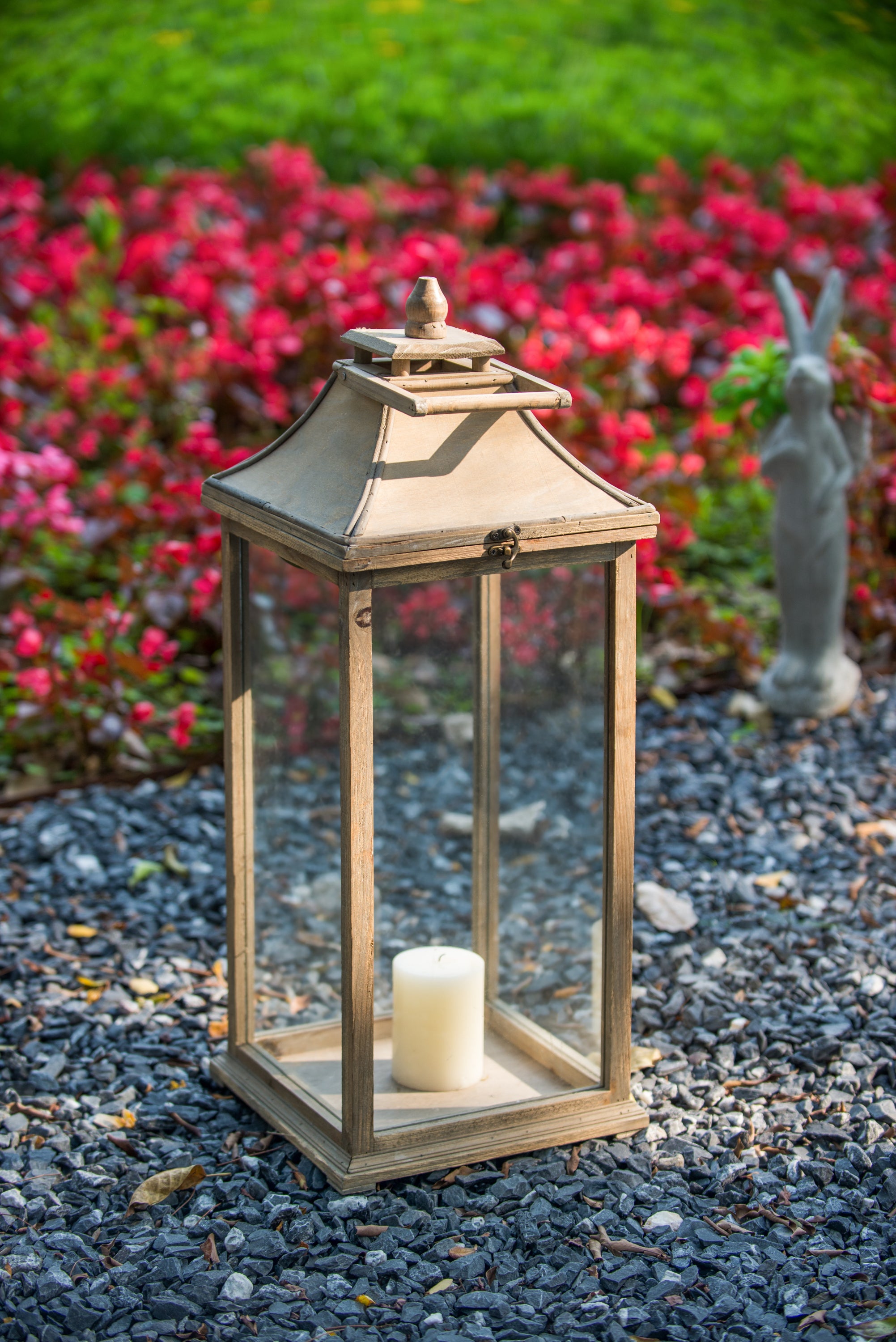 HAOYYE Wooden Candle Lantern Decorative, Hurricane Lantern Holder Decor for Indoor Outdoor, Home Garden Wedding Sturdy Space-Saving Heavy Duty Modern Design Adults Dorm Room Easy Assembly