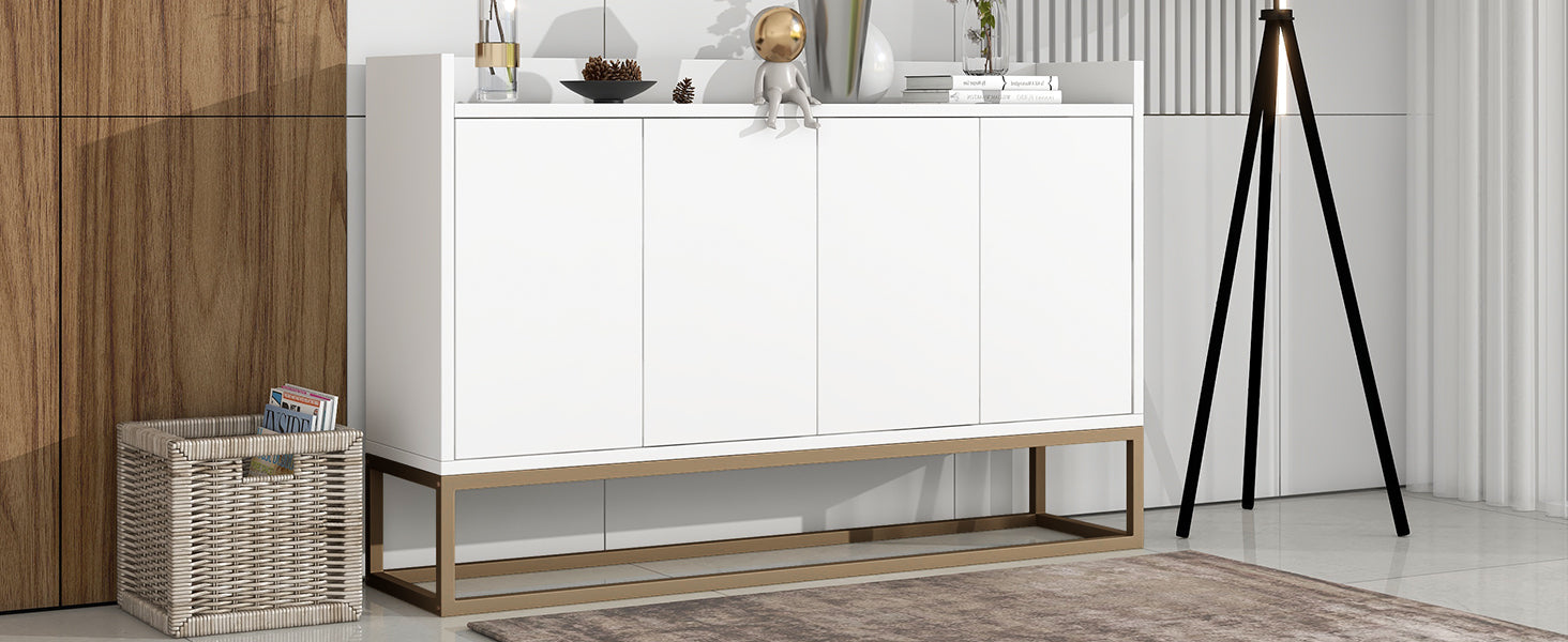 HAOYYE Modern Sideboard Elegant Buffet Cabinet with Large Storage Space for Dining Room, Entryway (White) Sturdy Space-Saving Heavy Duty Modern Design Adults Dorm Room Easy Assembly