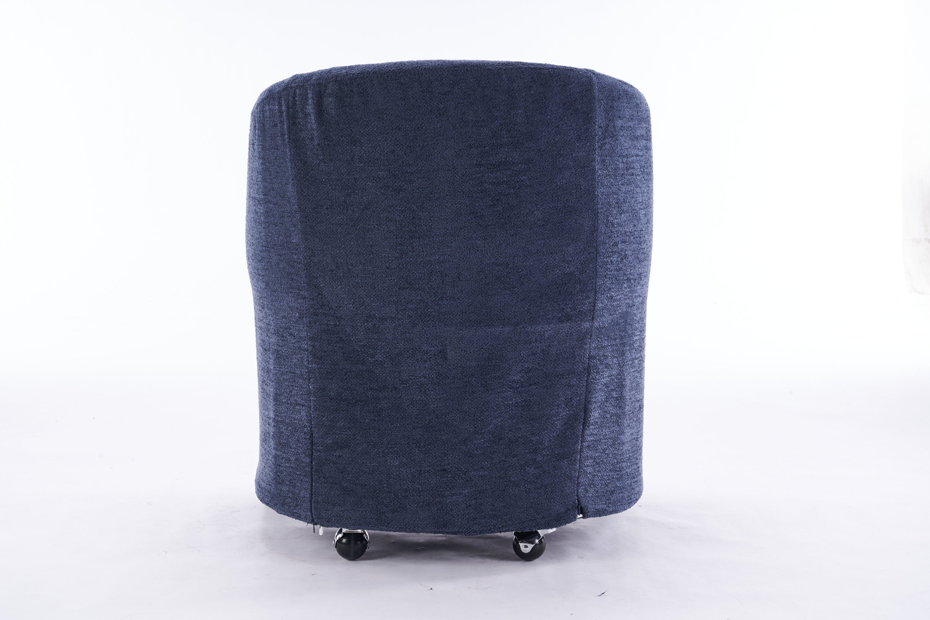 HAOYYE 059-Set of 1 Chenille Fabric Dining Armchair With Back Cushion and Universal Wheels,Blue Sturdy Space-Saving Heavy Duty Modern Design Adults Dorm Room Easy Assembly Bedroom Furniture