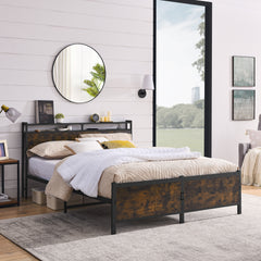 HAOYYE iron bed frame, metal bed frame, wrought iron bed frame, iron platform bed frame, iron canopy bed frame, iron twin bed frame, iron queen bed frame, iron double bed frame, iron sin Sturdy Space-Saving