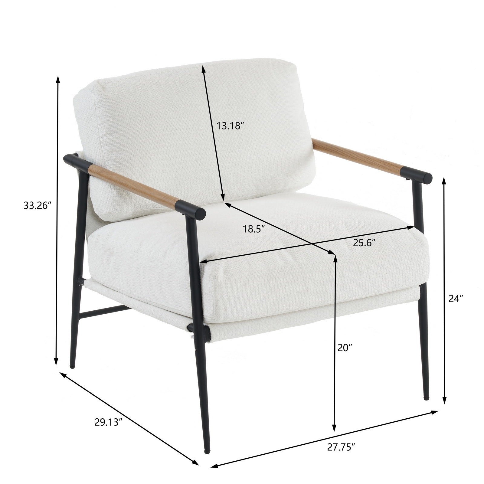 HAOYYE Leisure chair lounge chair velvet White color Sturdy Space-Saving Heavy Duty Modern Design Adults Dorm Room Easy Assembly Bedroom Furniture