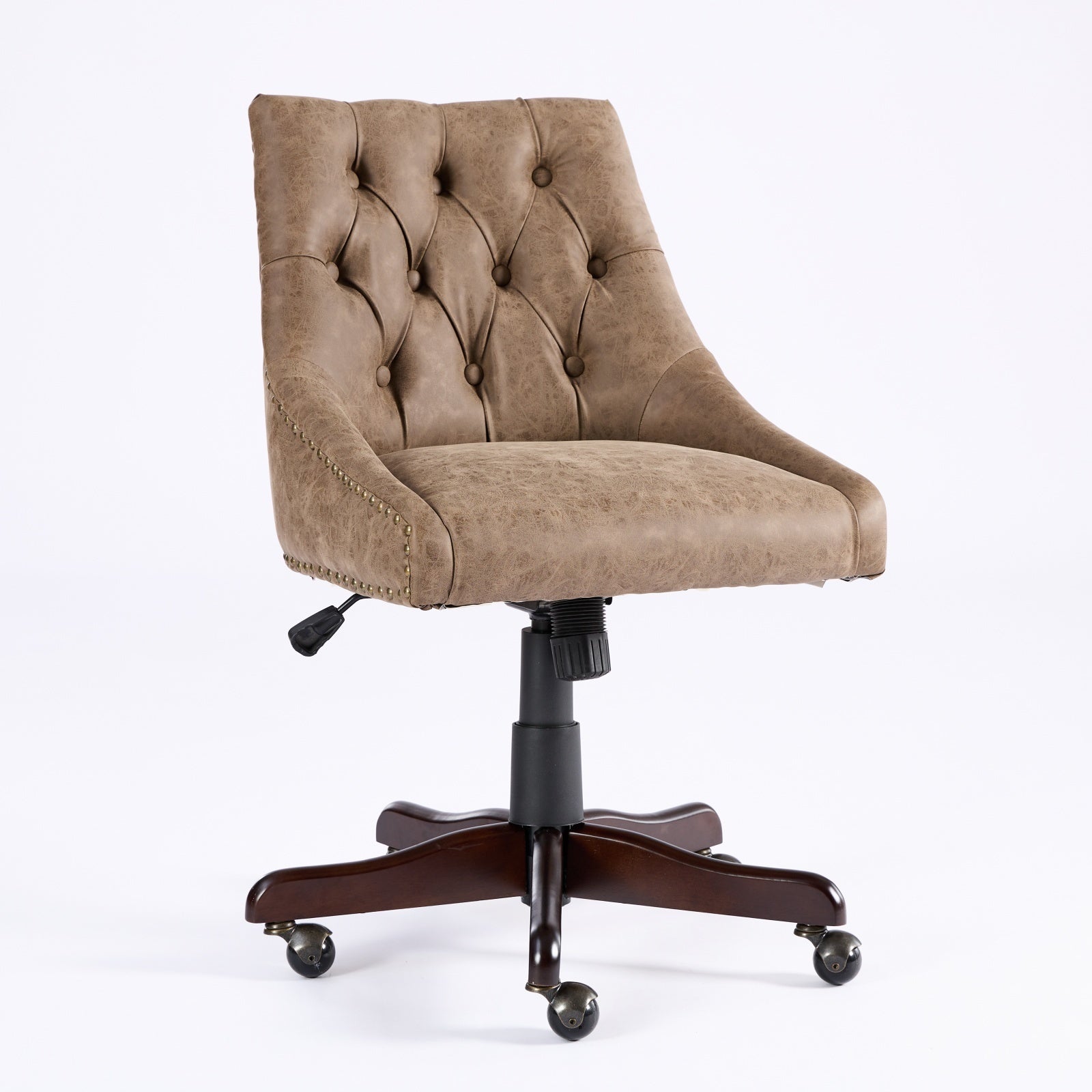 HAOYYE Medieval Retro Style Sheepskin Pattern Fabric Home Office Chair with Lift, Swivel and Recline Functions,Brown color Sturdy Space-Saving Heavy Duty Modern Design Easy Assembly Durable