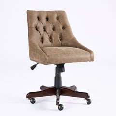 HAOYYE Medieval Retro Style Sheepskin Pattern Fabric Home Office Chair with Lift, Swivel and Recline Functions,Brown color Sturdy Space-Saving Heavy Duty Modern Design Easy Assembly Durable