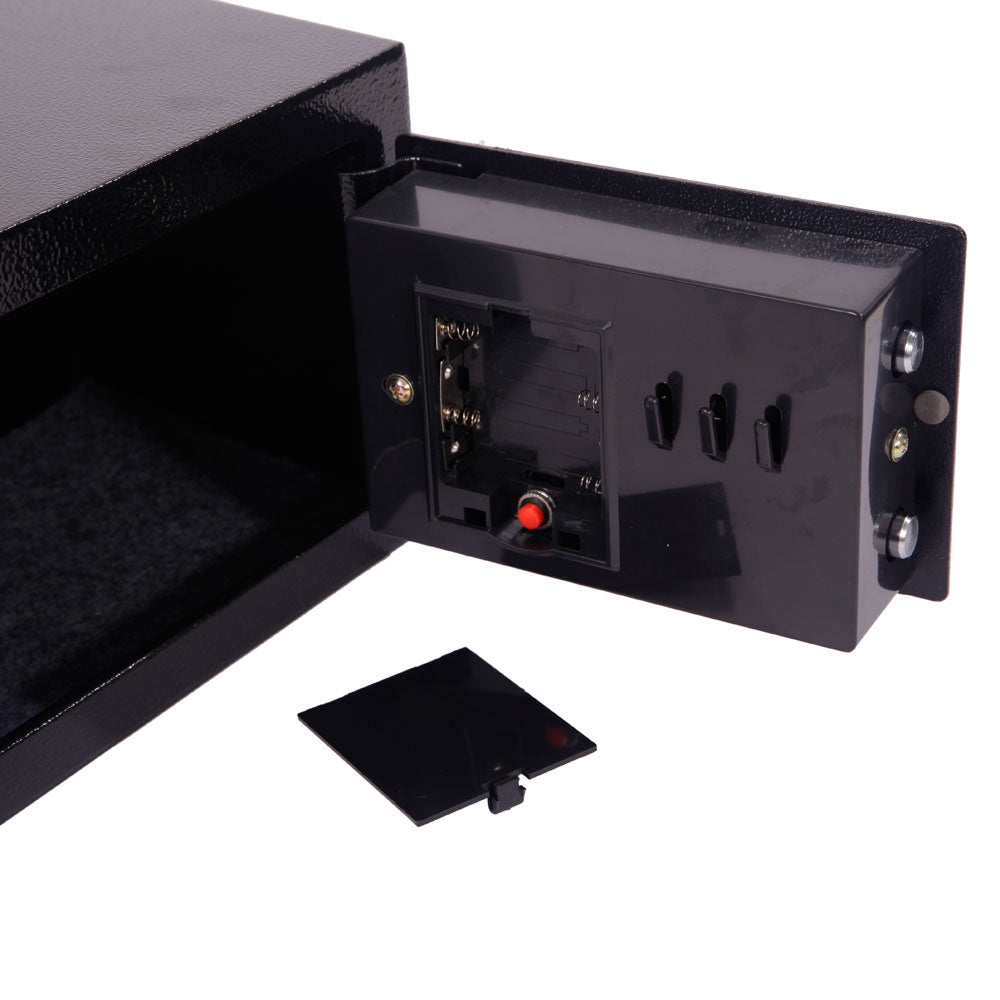HAOYYE Mini Wall-In Style Electronic Code Steel Safe Box With Metal Construction Secure Lock Black Durable Compact Home And Office Security Case