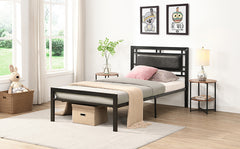 HAOYYE Twin Size metal bed Sturdy System Metal Bed Frame ,Modern style and comfort to any bedroom ,black Space-Saving Heavy Duty Modern Design Adults Dorm Room Easy Assembly Bedroom Furniture