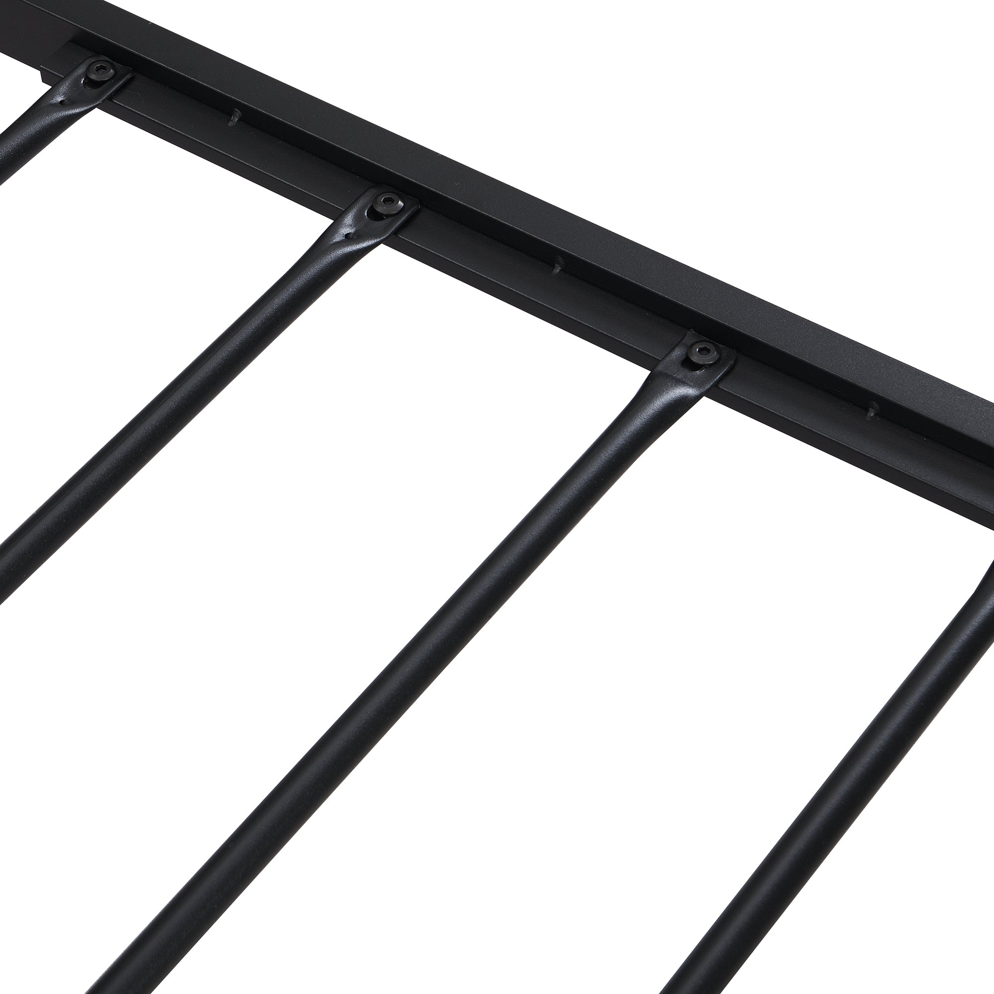 HAOYYE Queen Size Metal Platform Bed Frame with Wooden Headboard and Footboard with USB LINER, No Box Spring Needed, Large Under Bed Storage, Easy Assemble Sturdy Space-Saving Heavy Duty Modern Design