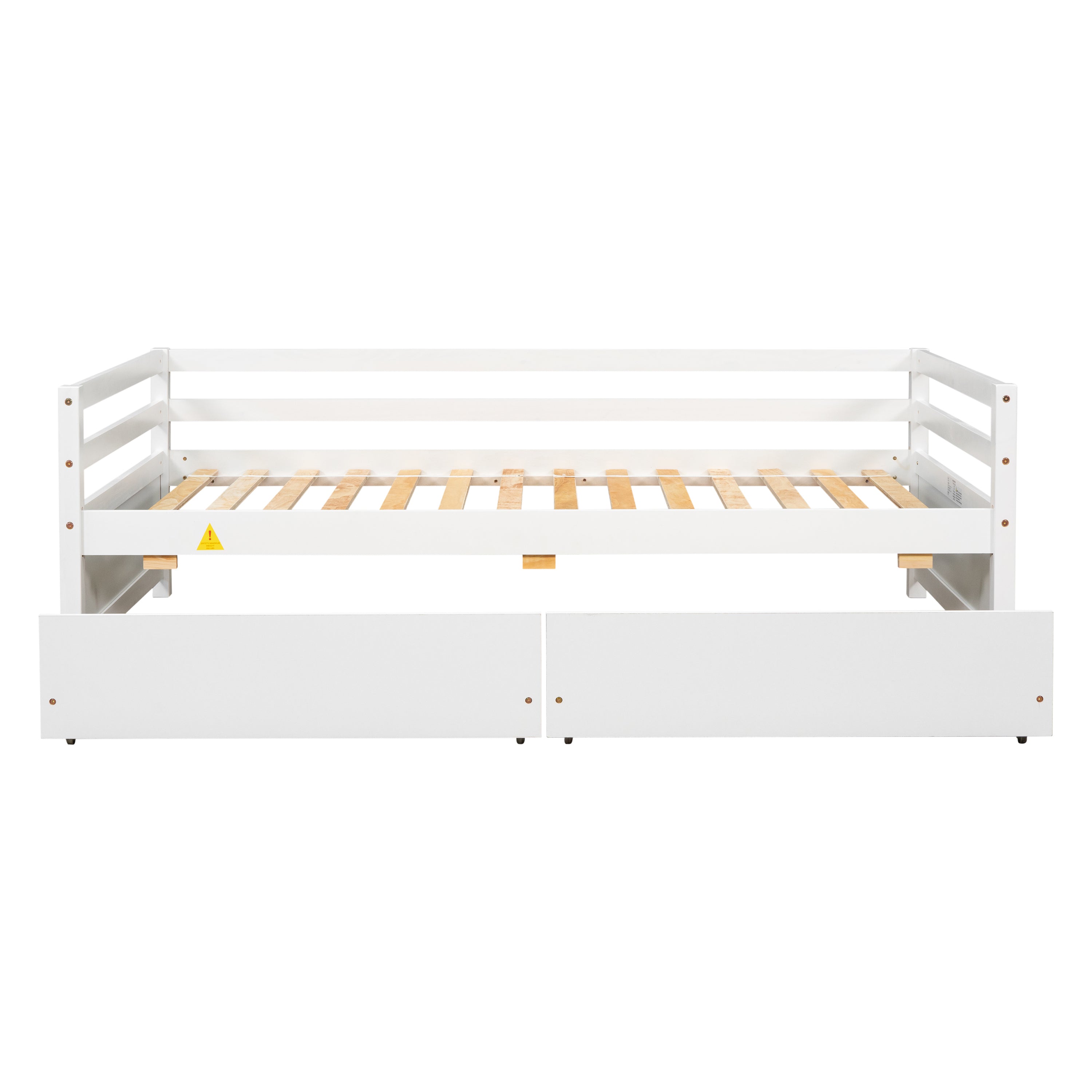 HAOYYE White Daybed with Two Storage Drawers, Sturdy Space-Saving Modern Design, Heavy Duty Construction, Easy Assembly for Adults and Dorm Rooms