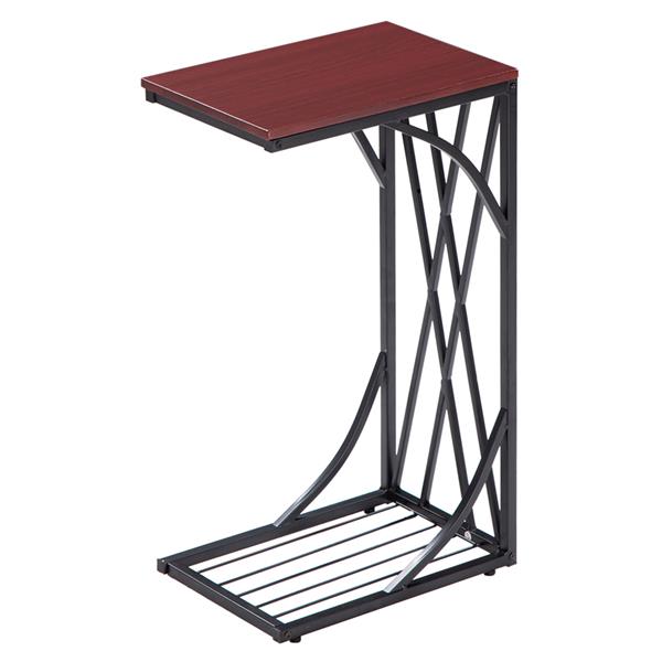 HAOYYE C-Type Sofa Table / Coffee Table, Cross-Line Brown Desktop, Soft Cozy Warm Flannel Fleece, Luxury Home Decor, Unique Design, Premium Quality, Comfortable and Decorative Accent for Living Room, Bedroom, Office