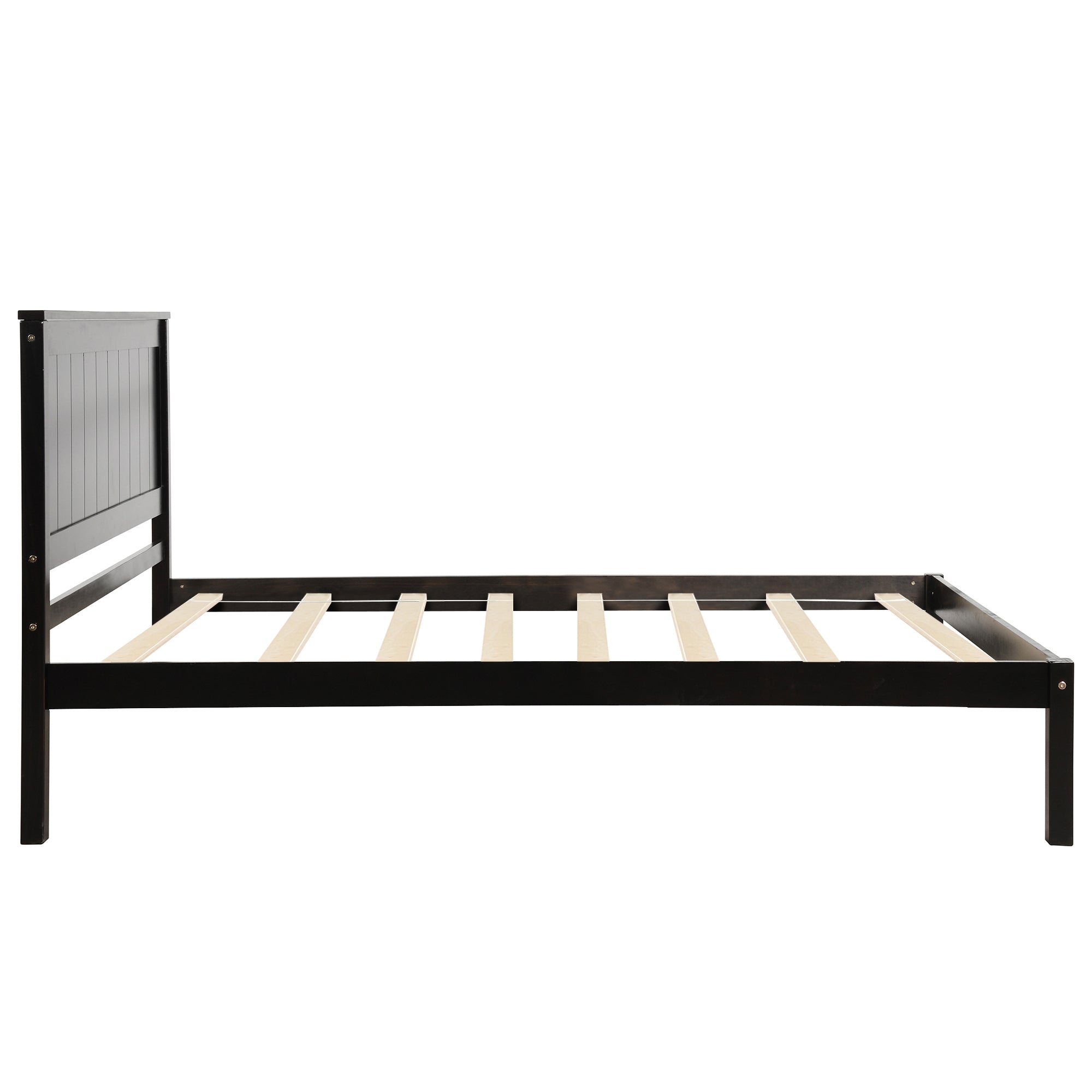 HAOYYE Platform Bed Frame with Headboard, Wood Slat Support, No Box Spring Needed,Twin, Espresso(OLD SKU:WF191418AAP) Sturdy Space-Saving Heavy Duty Modern Design Adults Dorm Room Easy Assembly