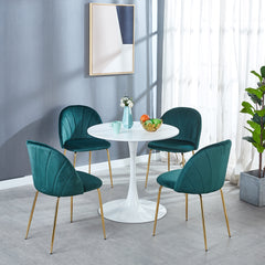 HAOYYE 31.5"White Tulip Table Mid-century Dining Table for 2-4 people With Round Mdf Table Top, Pedestal Dining Table, End Table Leisure Coffee Table Sturdy Space-Saving Heavy Duty Modern Design Durable