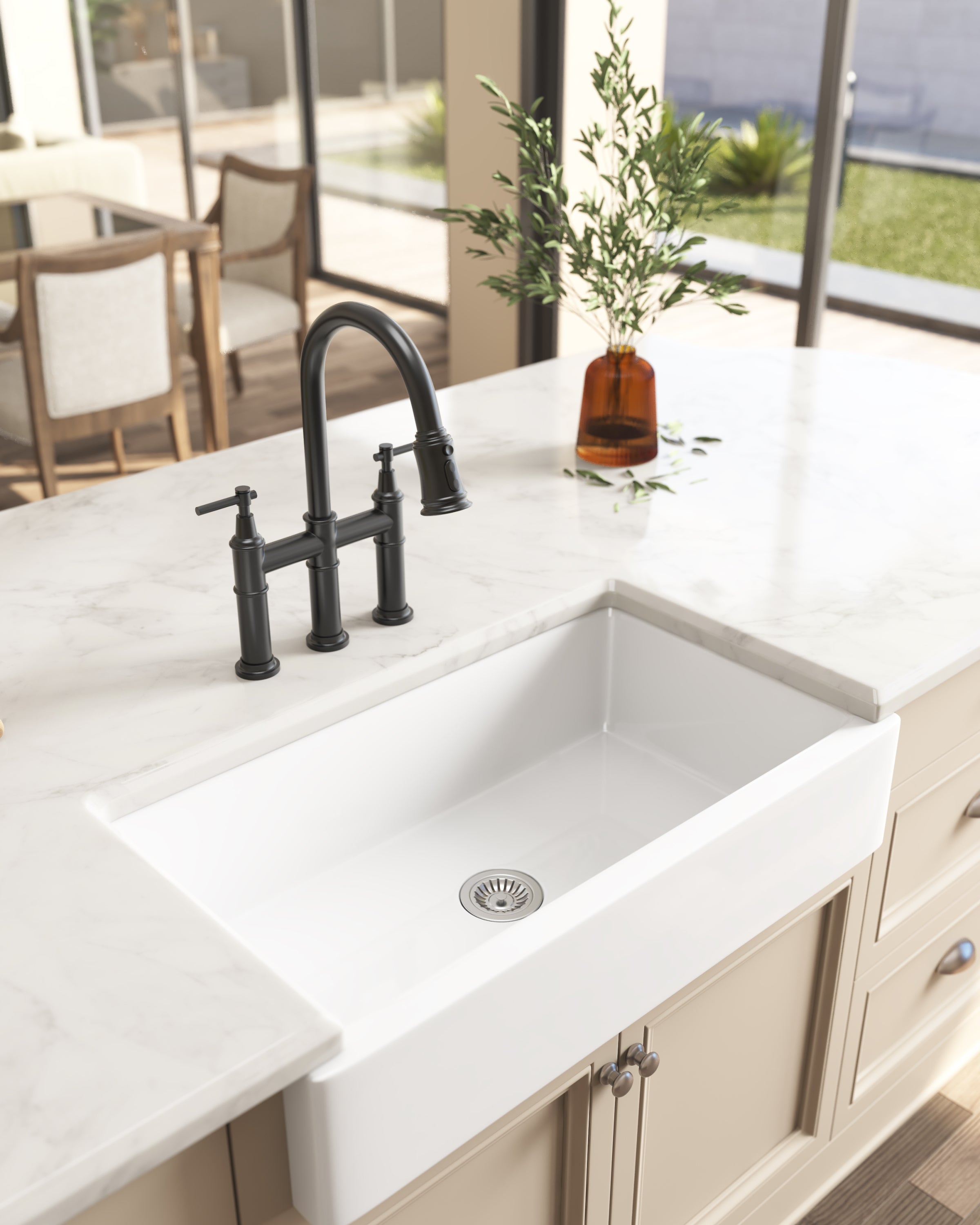 HAOYYE Bridge Kitchen Faucet with Pull-Down Sprayhead in Spot Sturdy Space-Saving Heavy Duty Modern Design Adults Dorm Room Easy Assembly Bedroom Furniture