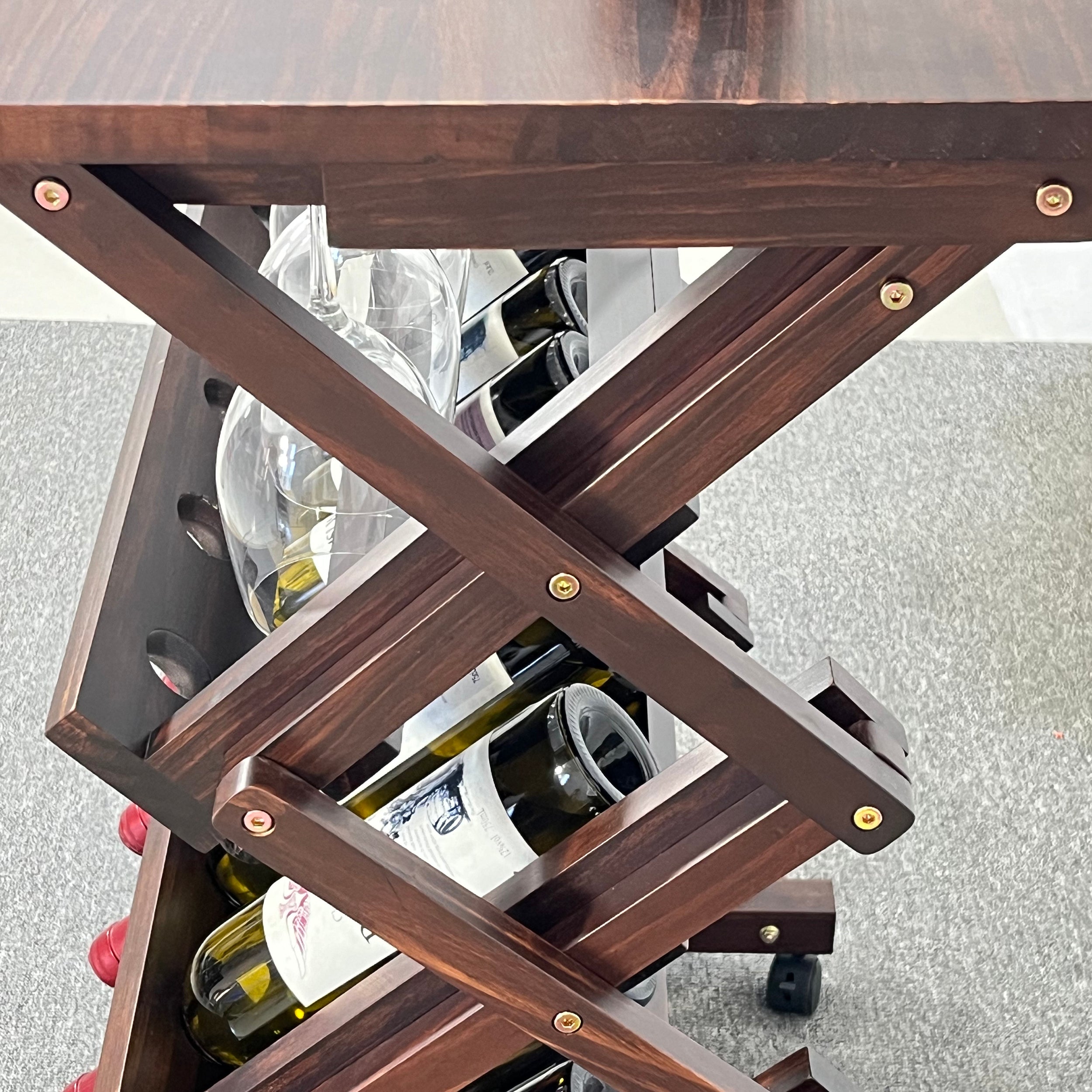 HAOYYE 26 Bottles Freestanding wine rack,Wine Storage Rack, Freestanding Display Rack for Kitchen, Pantry, Cellar,walnut Sturdy Space-Saving Heavy Duty Modern Design Adults Dorm Room Easy Assembly