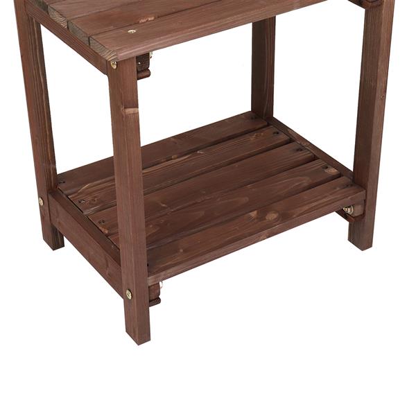 HAOYYE Outdoor Rectangular Wood Side Table for Patio Garden Balcony and Porch, Modern Accent Table with Slatted Top and Sturdy Legs, Weather Resistant End Table for Outdoor Living Room or Lounge Furniture Setup