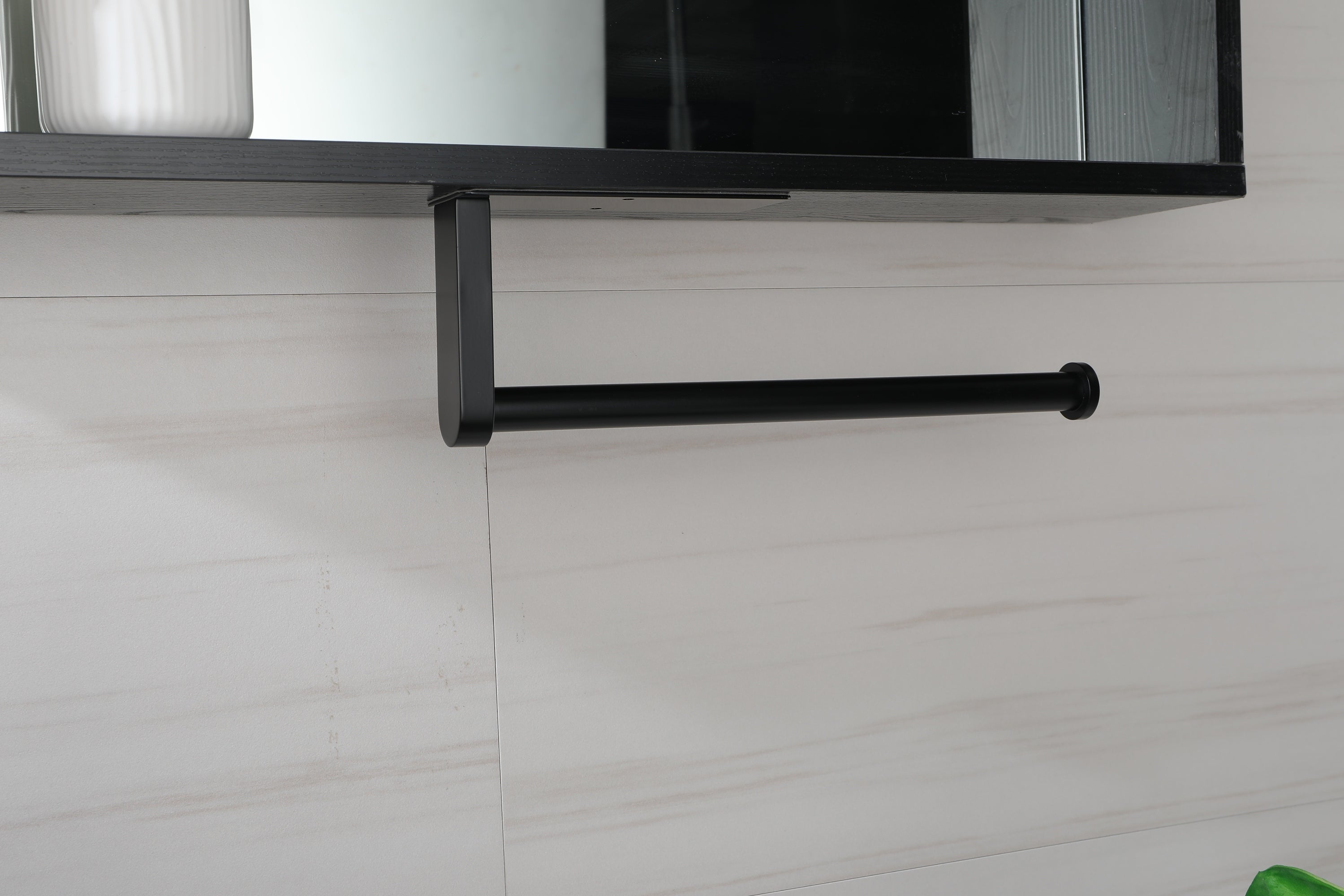 HAOYYE 2 Pack Paper Towel Holder Wall Mount, Black Paper Towel Holder Under Cabinet, Self Adhesive Paper Towel Holders, Kitchen Towel Holder for Kitchen Organization and Storage (12inch, 2 Pack) Sturdy